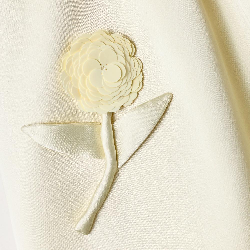 Self Portrait Yellow Satin Sequin Flower Skirt KIDS