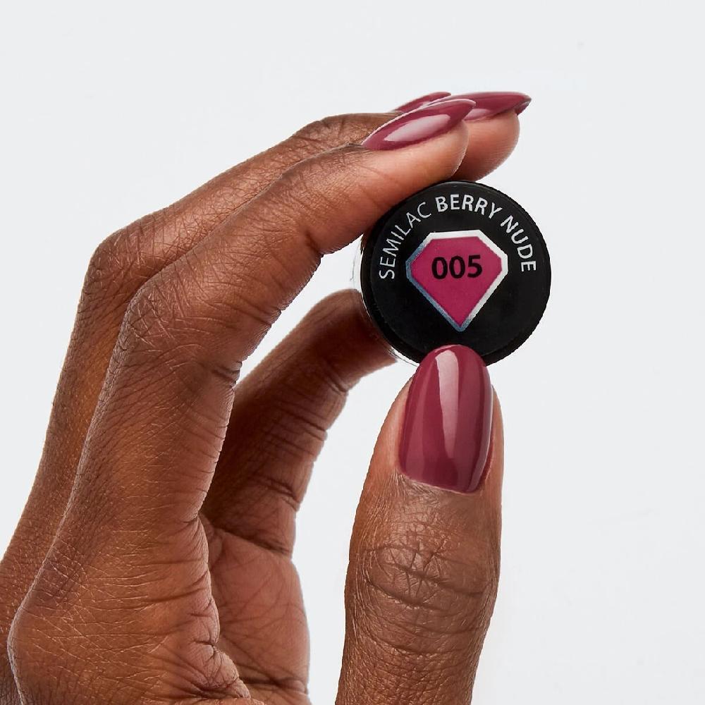 Semilac 005 Berry Nude - Semilac Soak Off Gel / Hybrid Nail Polish - "Allure" Collection UV Hybrid Color