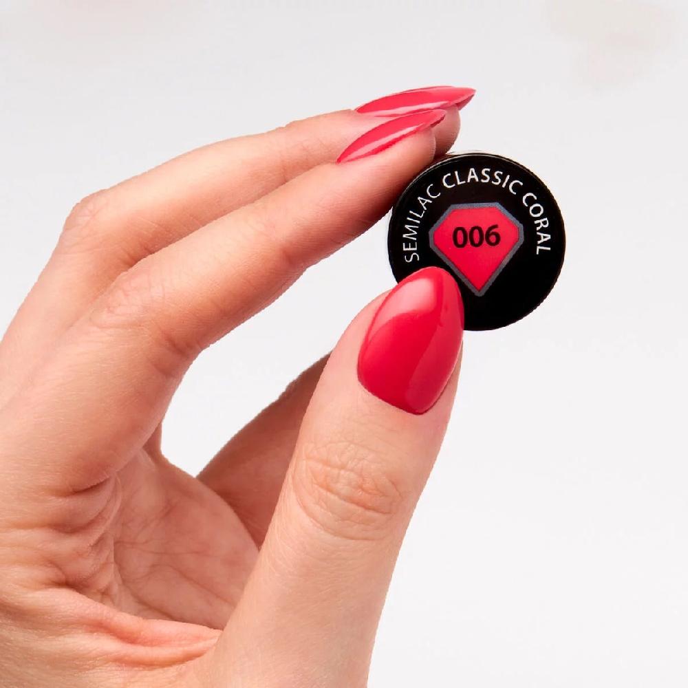 Semilac 006 Classic Coral - Semilac Soak Off Gel / Hybrid Nail Polish UV Hybrid Color