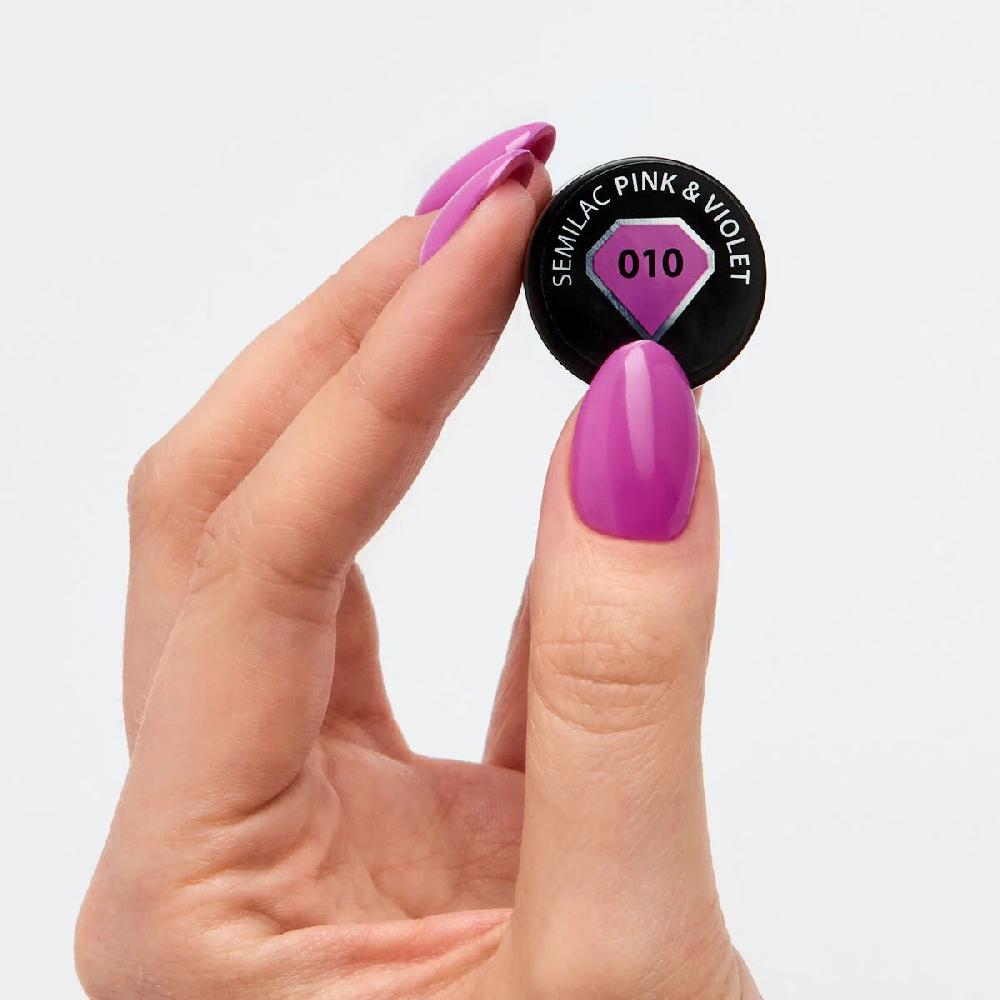 Semilac 010 Pink & Violet - Semilac Soak Off Gel / Hybrid Nail Polish UV Hybrid Color