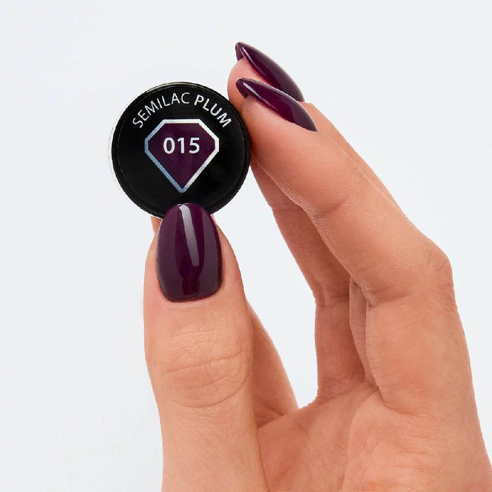 Semilac 015 Plum - Semilac Soak Off Gel / Hybrid Nail Polish UV Hybrid Color