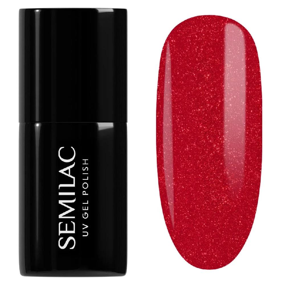 semilac 025 Glitter Red - Semilac Soak Off Gel / Hybrid Nail Polish UV Hybrid Color