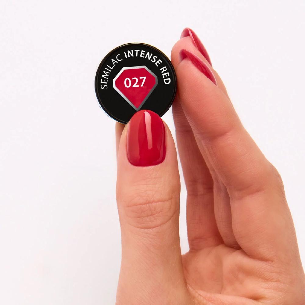 Semilac 027 Intense Red - Semilac Soak Off Gel / Hybrid Nail Polish UV Hybrid Color