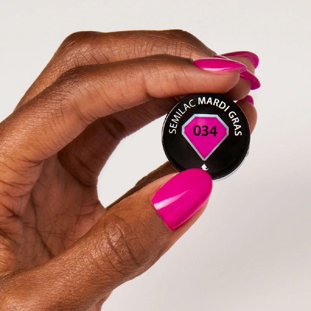 Semilac 034 Mardi Gras - Semilac Soak Off Gel / Hybrid Nail Polish UV Hybrid Color
