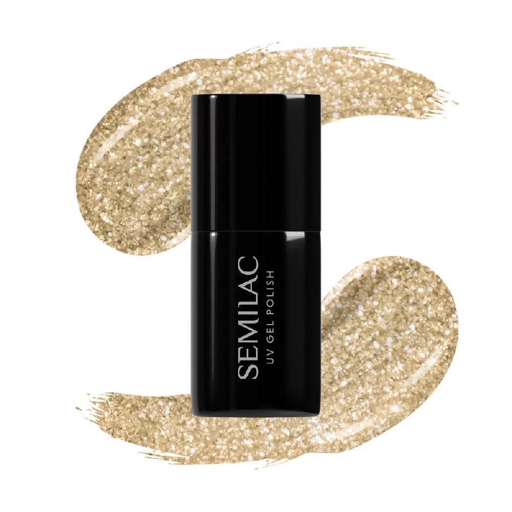semilac 037 Gold Disco - Semilac Soak Off Gel / Hybrid Nail Polish UV Hybrid Color