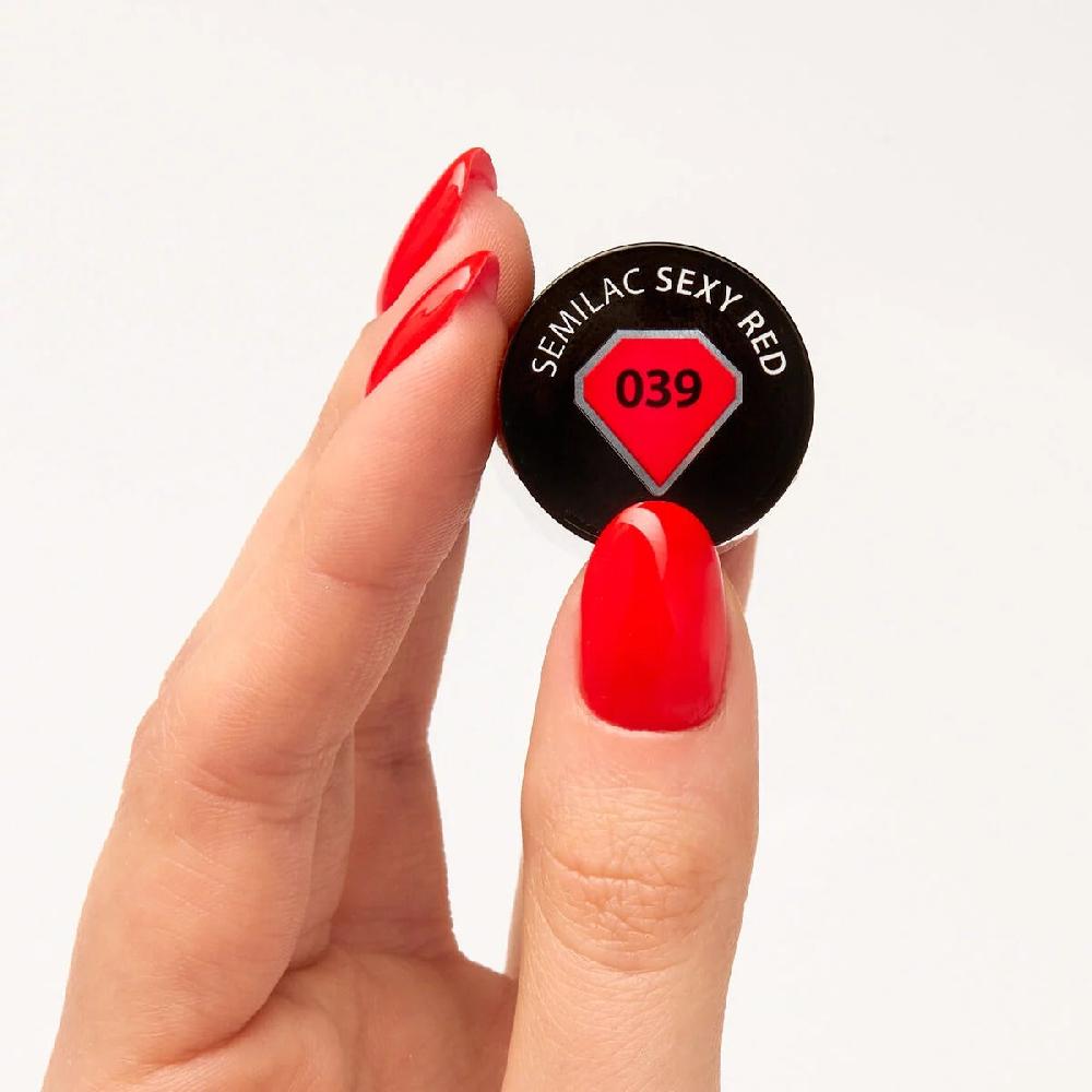 Semilac 039 Sexy Red - Semilac Soak Off Gel / Hybrid Nail Polish UV Hybrid Color