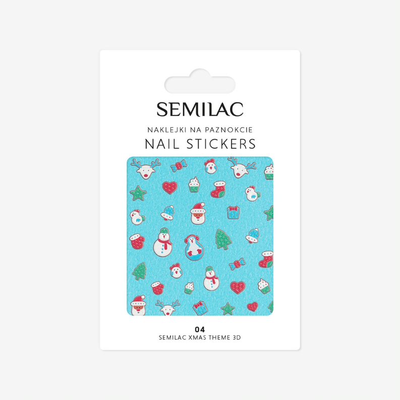 semilac 04 Xmas THEME 3D Semilac Nail Stickers Nail Art