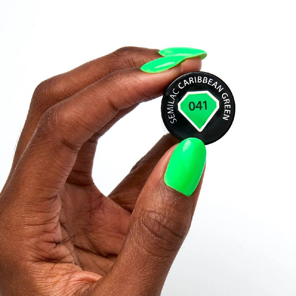 Semilac 041 Caribbean Green - Semilac Soak Off Gel / Hybrid Nail Polish UV Hybrid Color