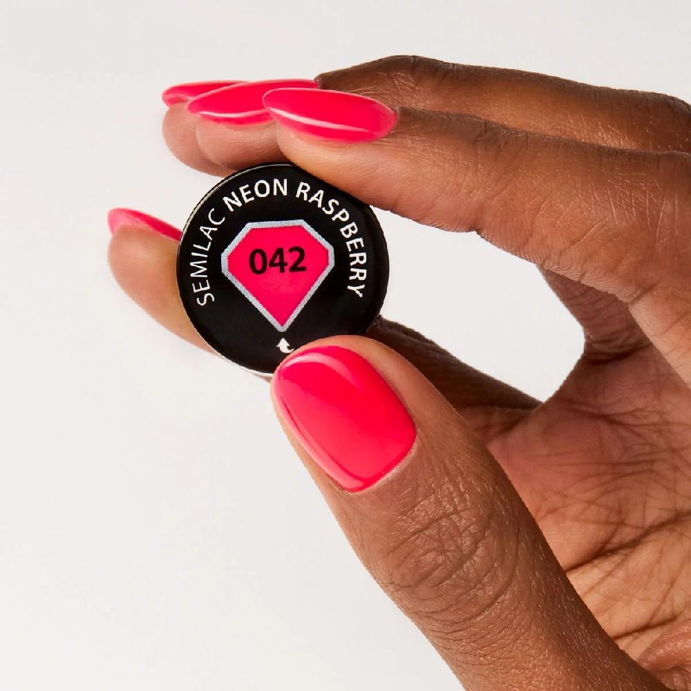 Semilac 042 Neon Raspberry - Semilac Soak Off Gel / Hybrid Nail Polish UV Hybrid Color