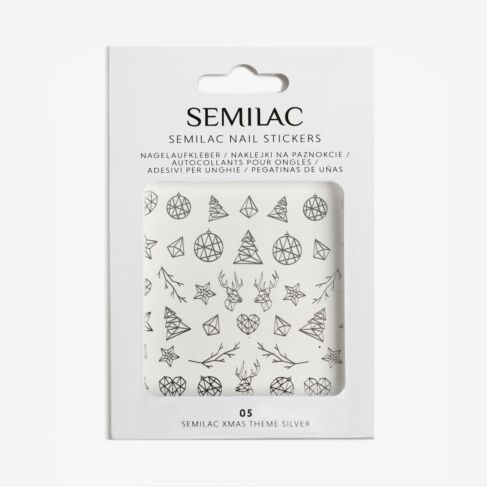 semilac 05 Xmas THEME SILVER Semilac Nail Stickers Nail Art