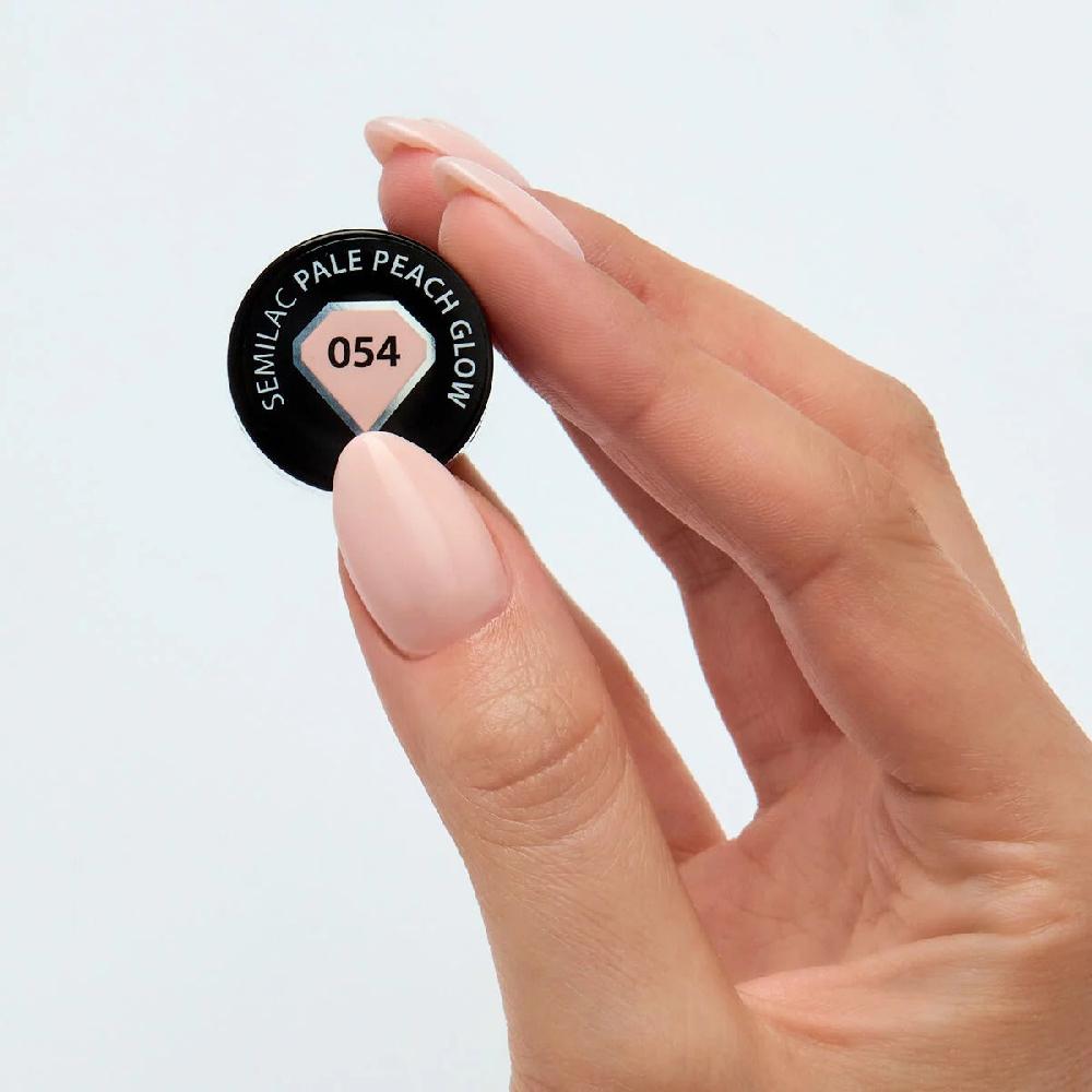 Semilac 054 Pale Peach Glow - Semilac Soak Off Gel / Hybrid Nail Polish UV Hybrid Color