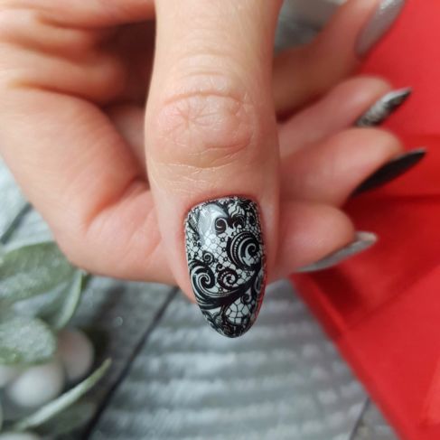 Semilac 06 BLACK LACE Semilac Nail Transfer Foil Nail Art