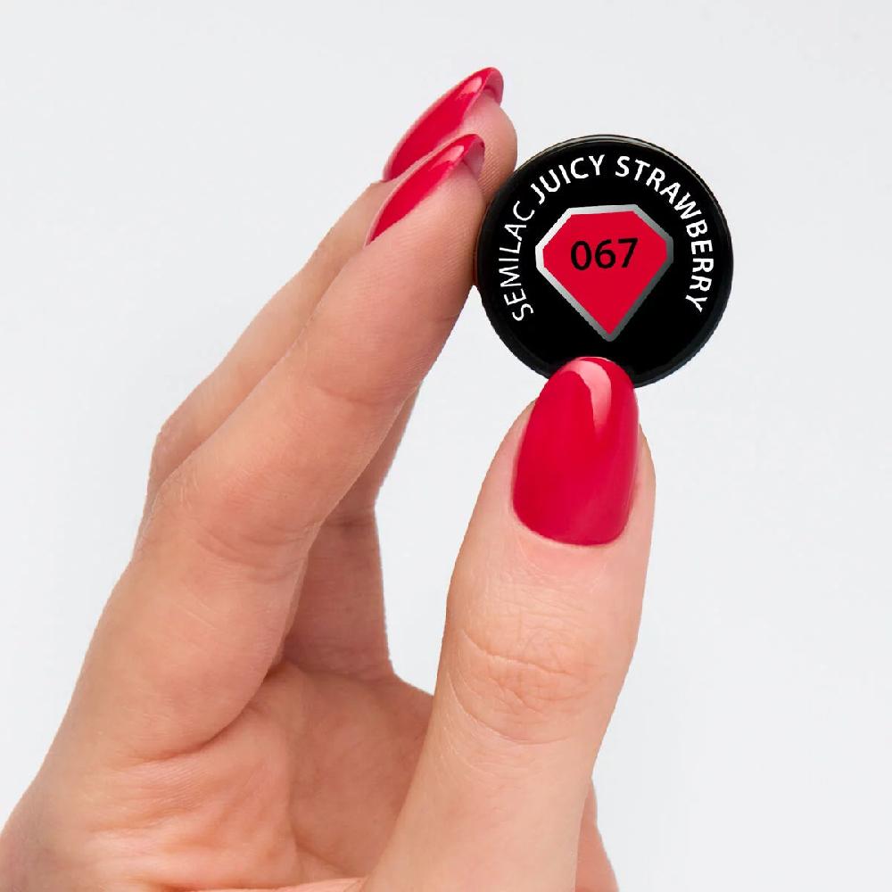 Semilac 067 Juicy Strawberry - Semilac Soak Off Gel / Hybrid Nail Polish UV Hybrid Color