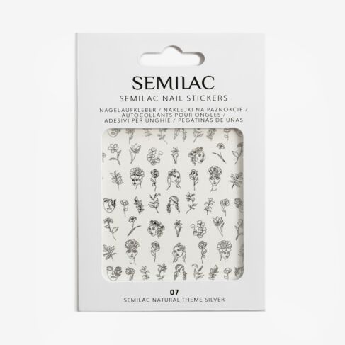 semilac 07 NATURAL THEME SILVER Semilac Nail Stickers Nail Art