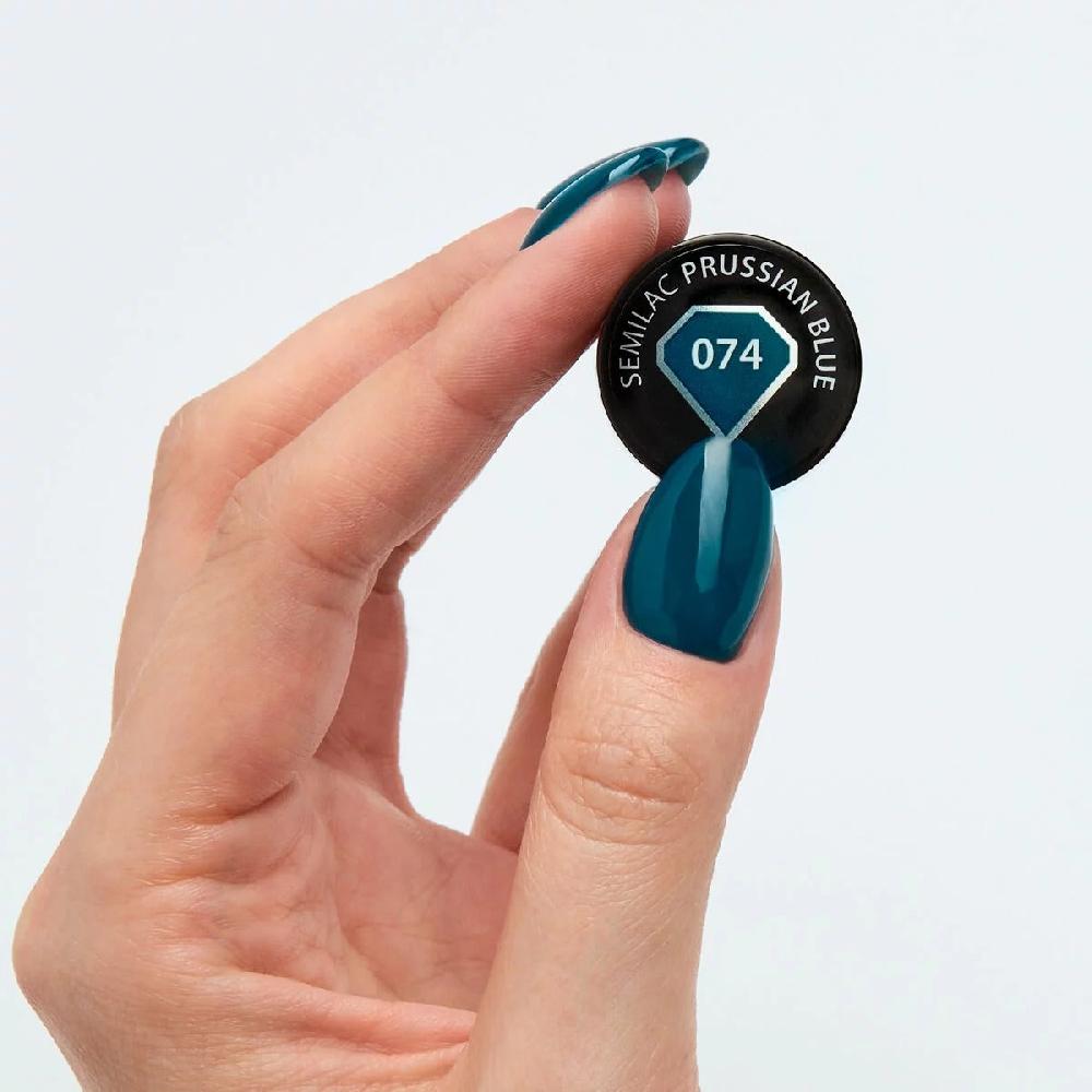 Semilac 074 Prussian Blue - Semilac Soak Off Gel / Hybrid Nail Polish UV Hybrid Color