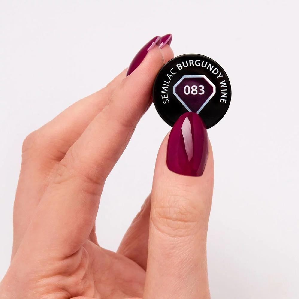 Semilac 083 Burgundy Wine - Semilac Soak Off Gel / Hybrid Nail Polish UV Hybrid Color