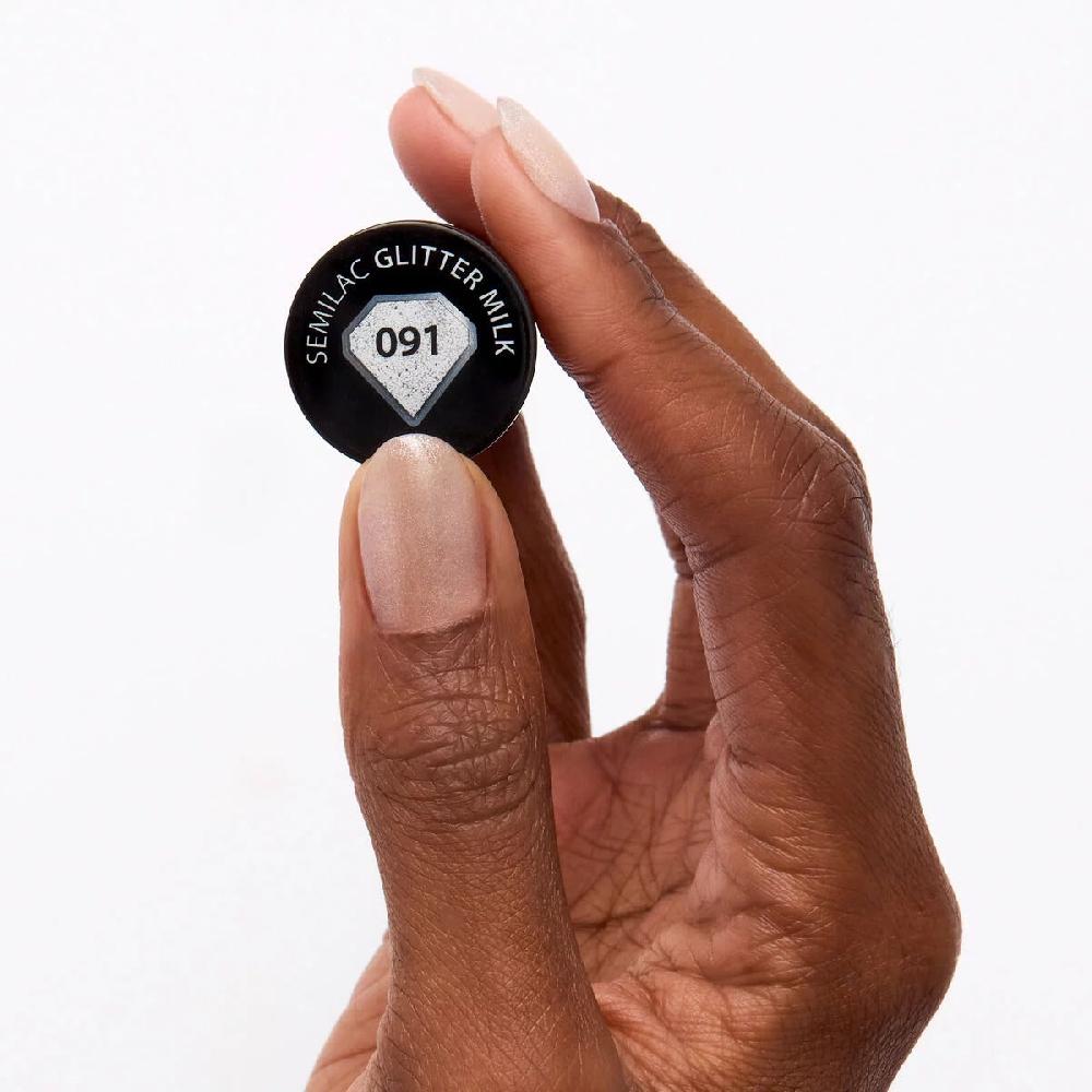 Semilac 091 Glitter Milk - Semilac Soak Off Gel / Hybrid Nail Polish UV Hybrid Color