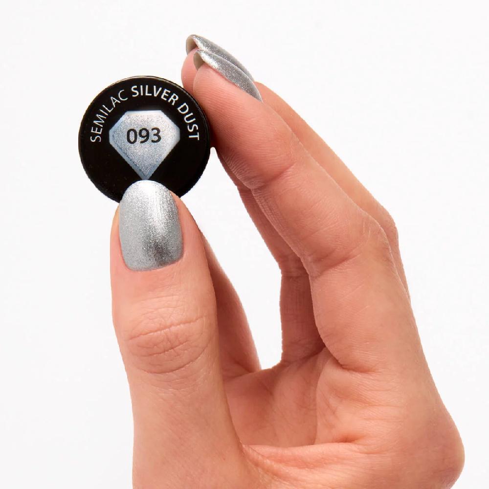 Semilac 093 Silver Dust - Semilac Soak Off Gel / Hybrid Nail Polish UV Hybrid Color