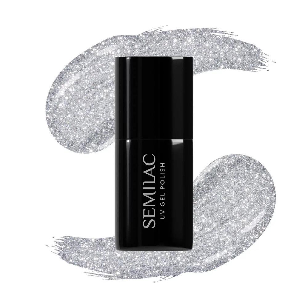 semilac 093 Silver Dust - Semilac Soak Off Gel / Hybrid Nail Polish UV Hybrid Color