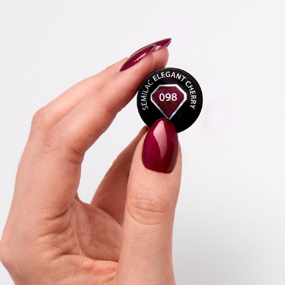 Semilac 098 Elegant Cherry - Semilac Soak Off Gel / Hybrid Nail Polish UV Hybrid Color