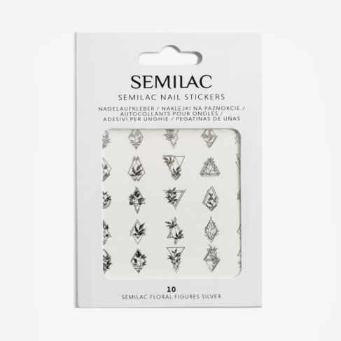 semilac 10 FLORAL FIGURES SILVER Semilac Nail Stickers Nail Art
