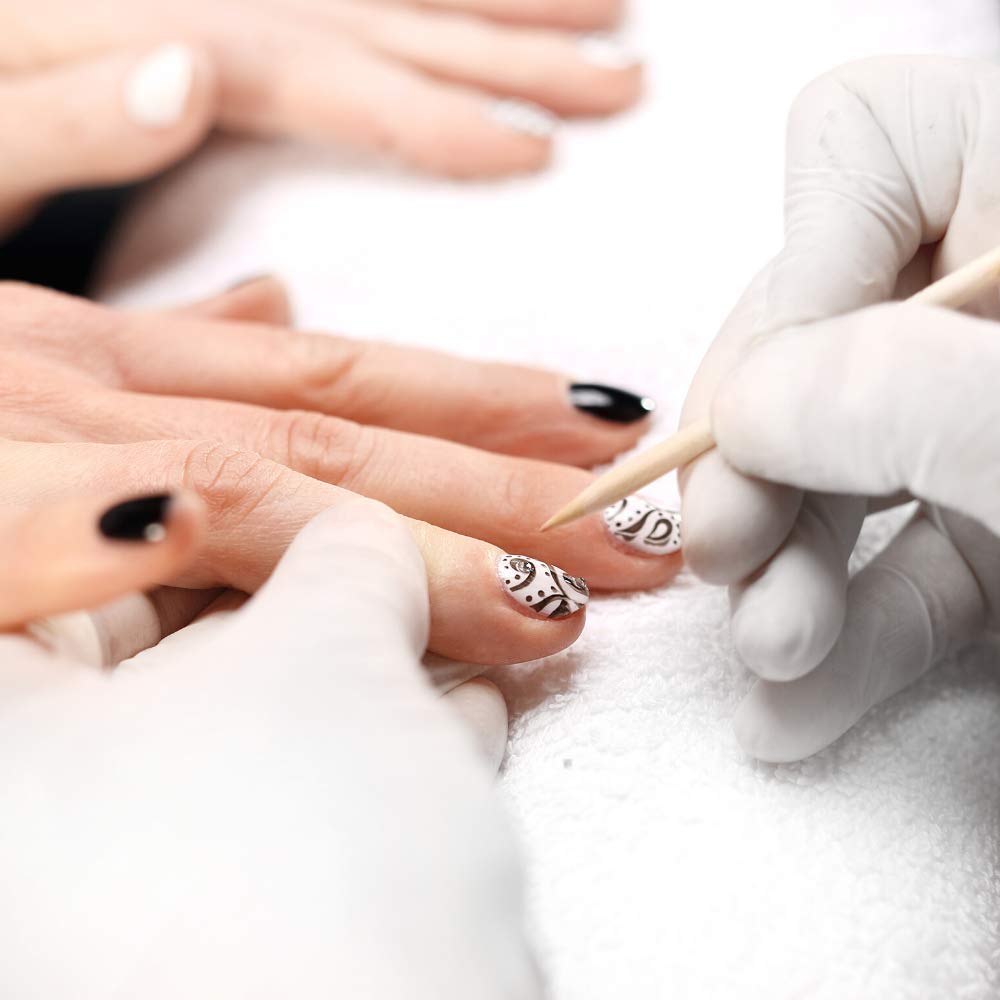 Semilac 100 PCS Orange Sticks For Nails 4.5 Inch - Wooden Cuticle Pusher & Remover Nail Tools