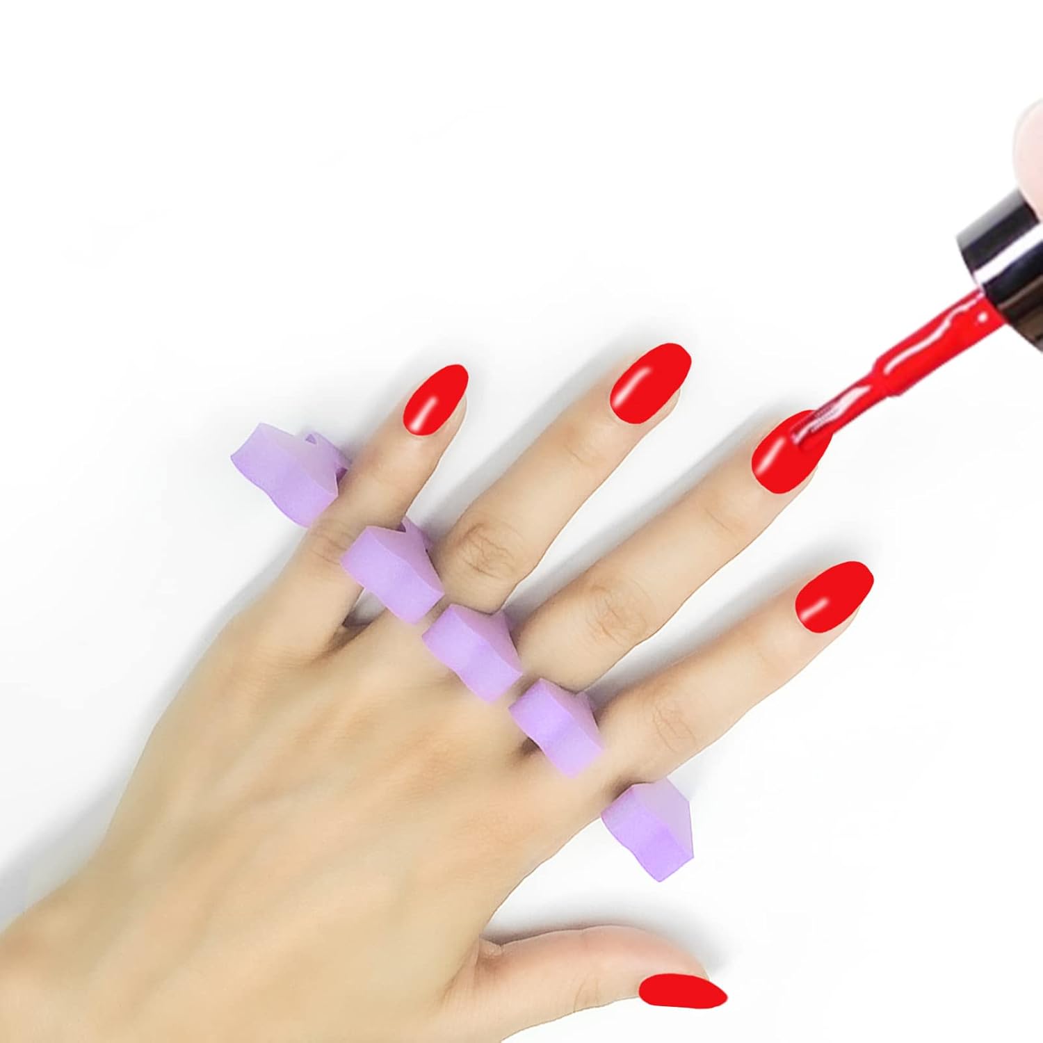 Semilac 100 Pcs Soft Foam Toe Finger Separators Cushions - Purple Nail Tools