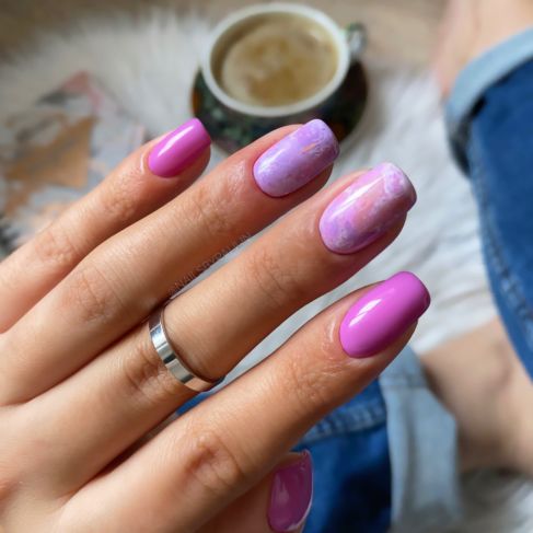 Semilac 11 PINK MARBLE Semilac Nail Transfer Foil Nail Art