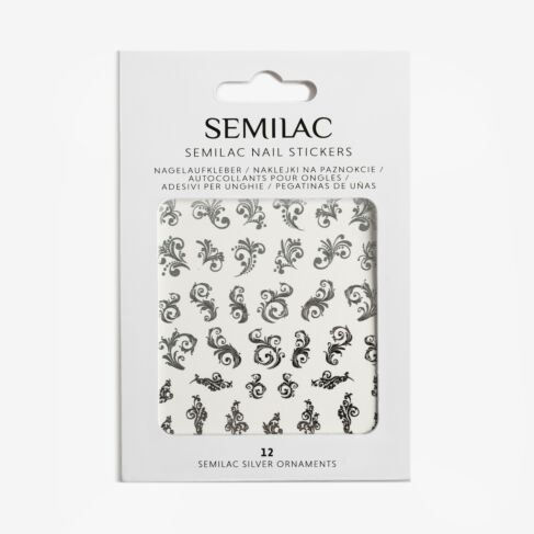 semilac 12 SILVER ORNAMENTS Semilac Nail Stickers Nail Art