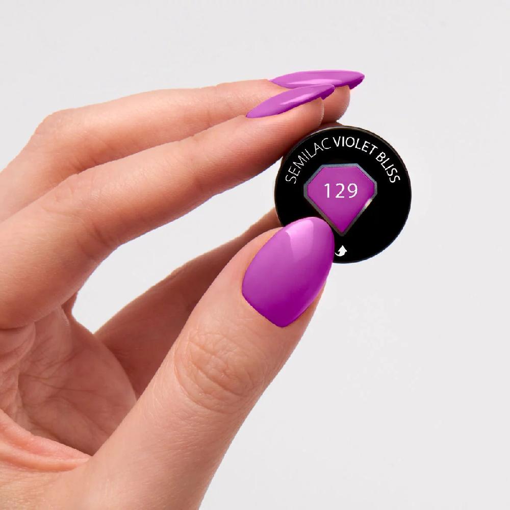 Semilac 129 Violet Bliss - Semilac Soak Off Gel / Hybrid Nail Polish UV Hybrid Color