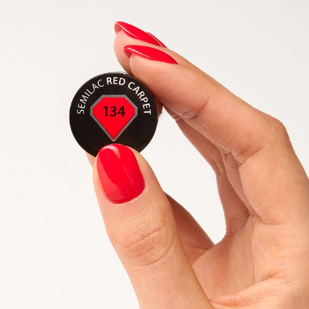 Semilac 134 Red Carpet - Semilac Soak Off Gel / Hybrid Nail Polish UV Hybrid Color