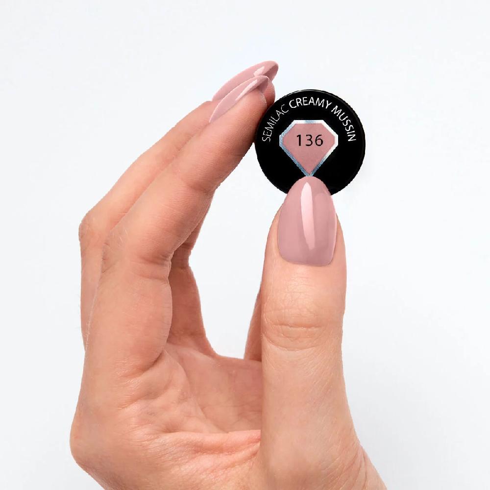 Semilac 136 Creamy Muffin - Semilac Soak Off Gel / Hybrid Nail Polish UV Hybrid Color