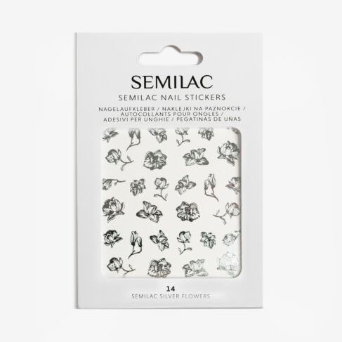 semilac 14 SILVER FLOWERS Semilac Nail Stickers Nail Art