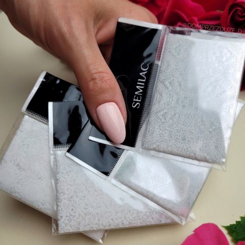 Semilac 16 WHITE LACE Semilac Nail Transfer Foil Nail Art