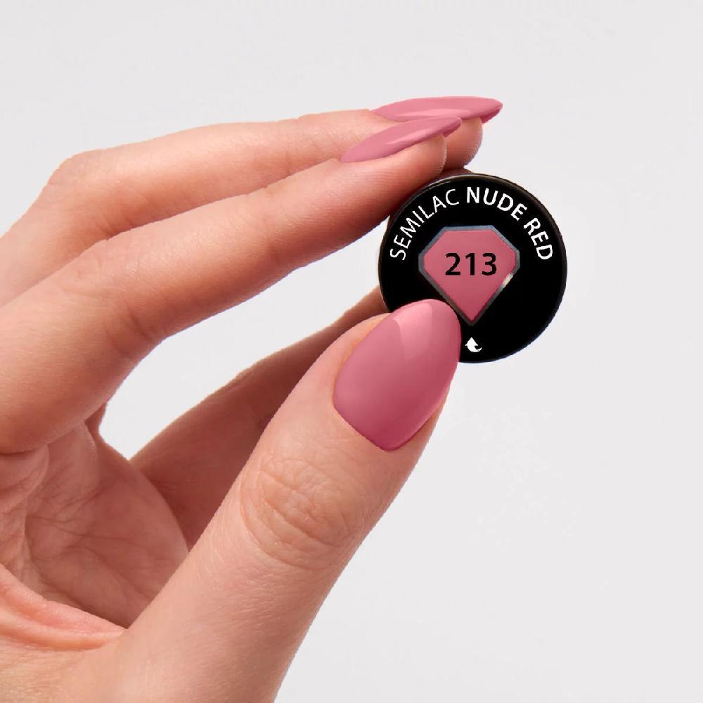 Semilac 213 Business Line Nude Red - Semilac Soak Off Gel / Hybrid Nail Polish UV Hybrid Color