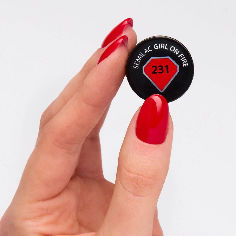 Semilac 231 Girl On Fire - Semilac Soak Off Gel / Hybrid Nail Polish UV Hybrid Base/Top