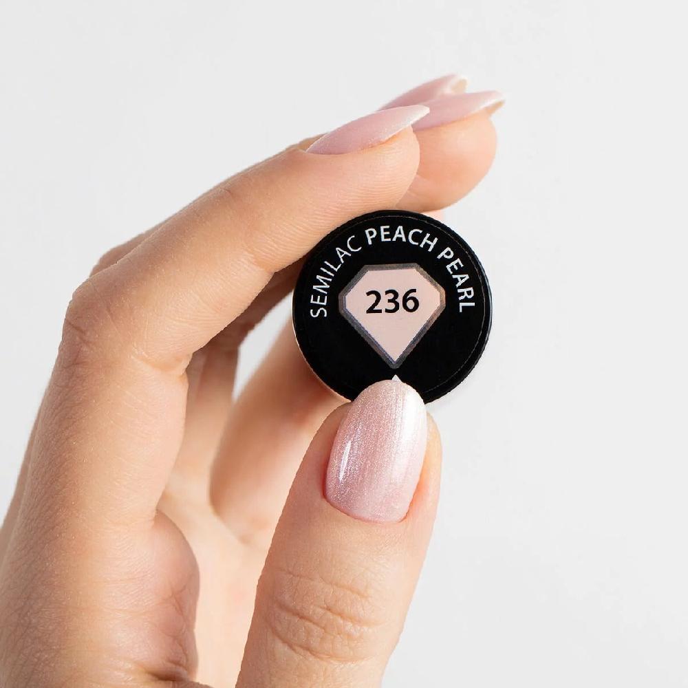 Semilac 236 Peach Pearl - Semilac Soak Off Gel / Hybrid Nail Polish UV Hybrid Color