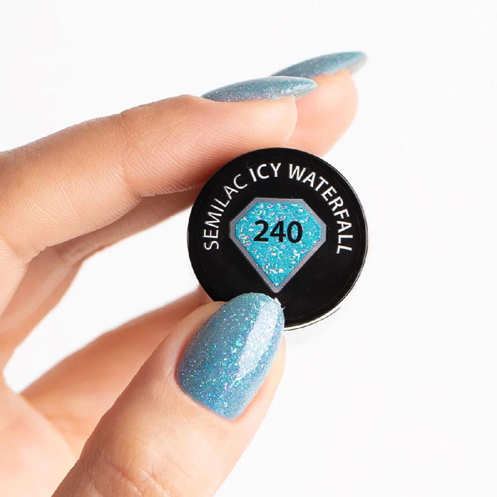 Semilac 240 ICY WATERFALL - Semilac Soak Off Gel / Hybrid Nail Polish UV Hybrid Color