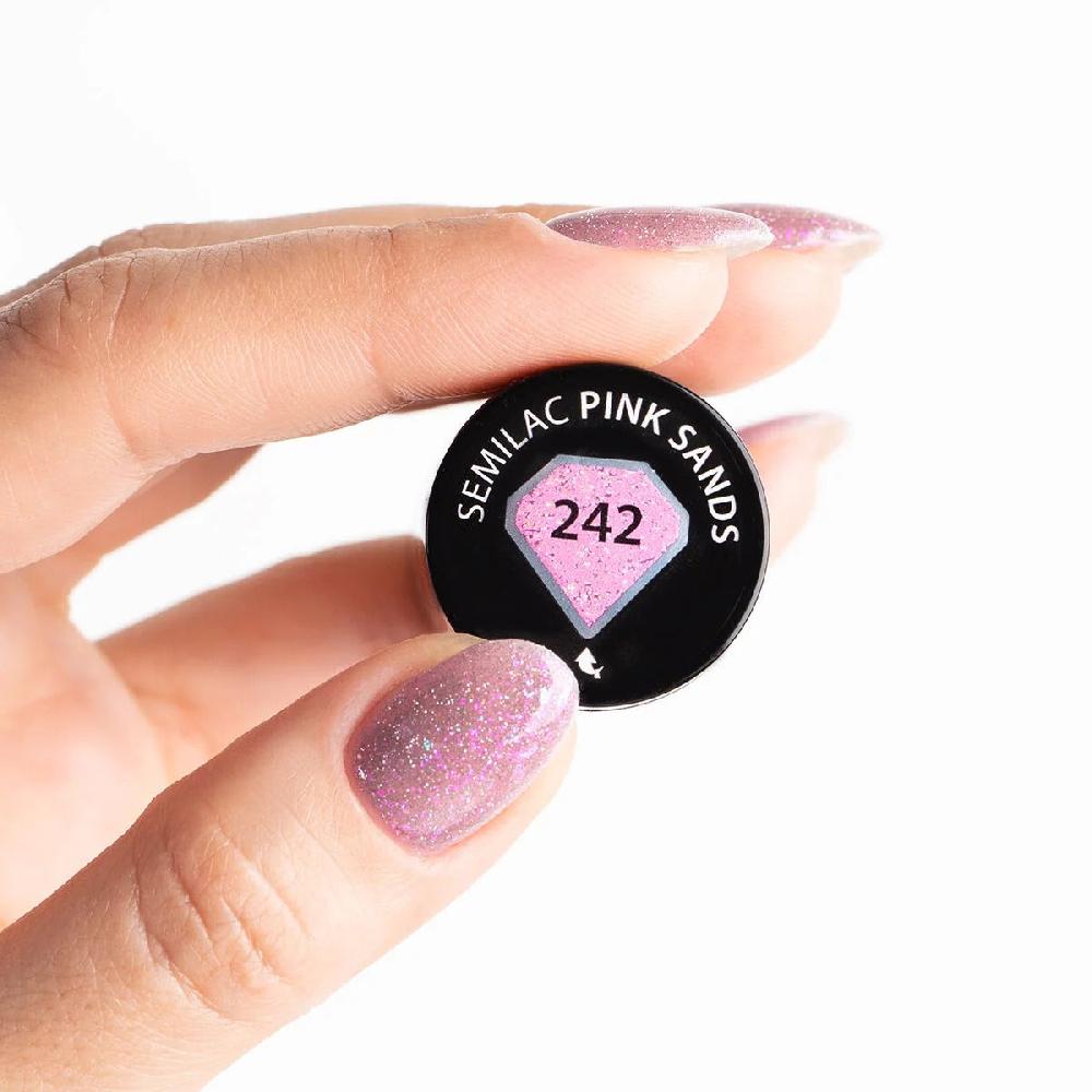 Semilac 242 PINK SANDS - Semilac Soak Off Gel / Hybrid Nail Polish UV Hybrid Color