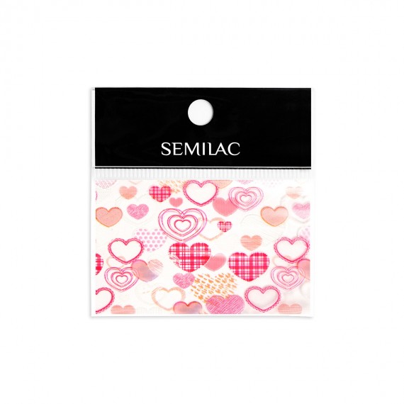 semilac 26 PINK HART Semilac Nail Transfer Foil Nail Art