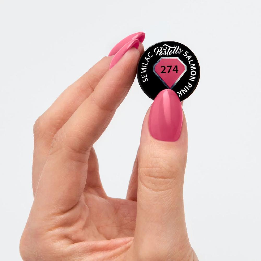 Semilac 274 Salmon Pink - Semilac Soak Off Gel / Hybrid Nail Polish - "Pastells" Collection UV Hybrid Color