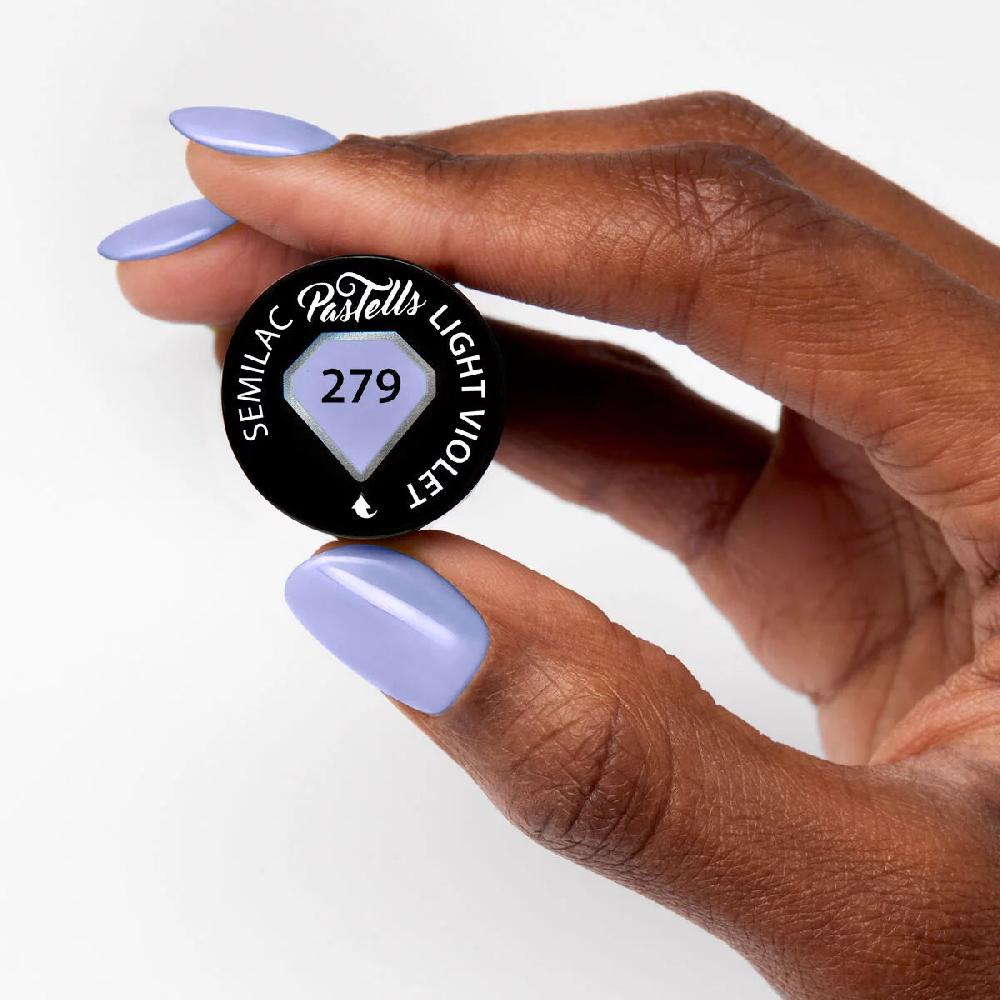 Semilac 279 PasTells Light Violet - Semilac Soak Off Gel / Hybrid Nail Polish UV Hybrid Base/Top