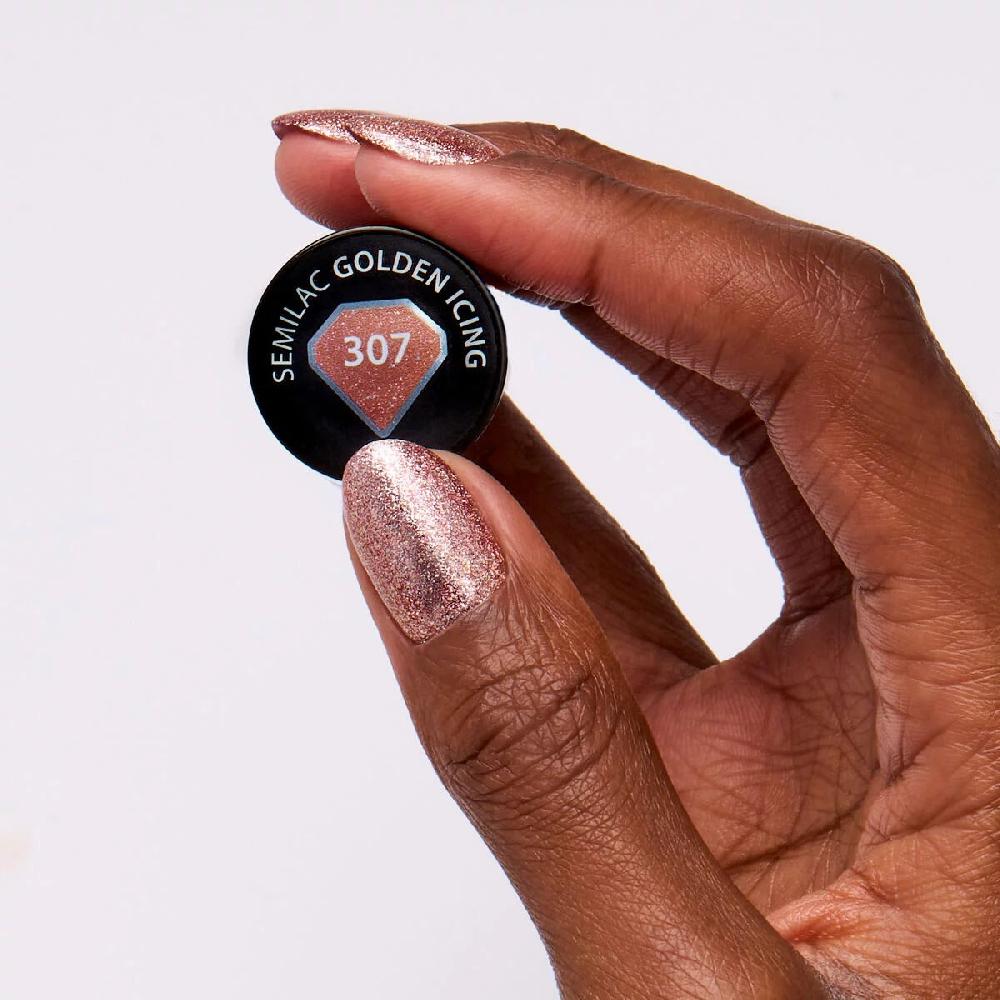 Semilac 307 Golden Icing - Semilac Soak Off Gel / Hybrid Nail Polish UV Hybrid Color