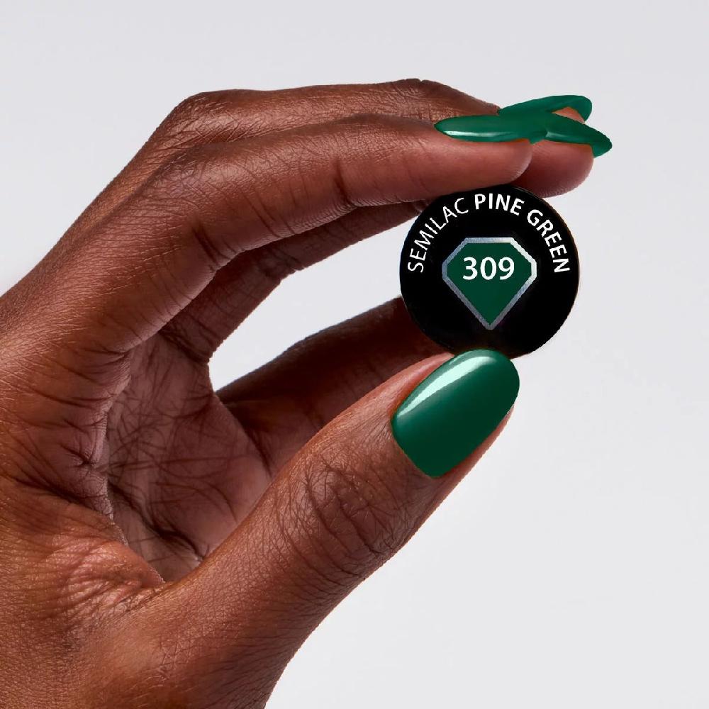 Semilac 309 Pine Green - Semilac Soak Off Gel / Hybrid Nail Polish UV Hybrid Color