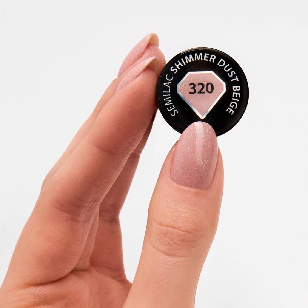 Semilac 320 SHIMMER DUST BEIGE - Semilac Soak Off Gel / Hybrid Nail Polish UV Hybrid Color