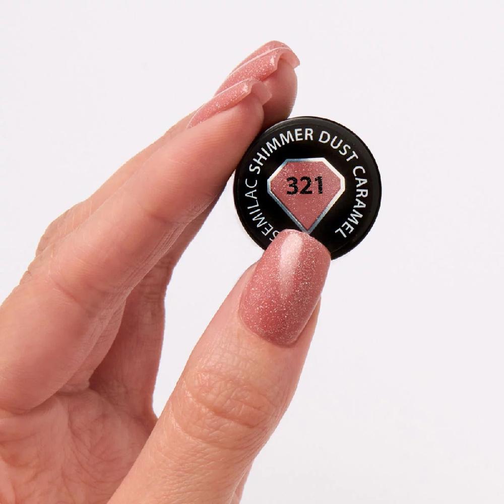 Semilac 321 Shimmer Dust Caramel - Semilac Soak Off Gel / Hybrid Nail Polish UV Hybrid Color