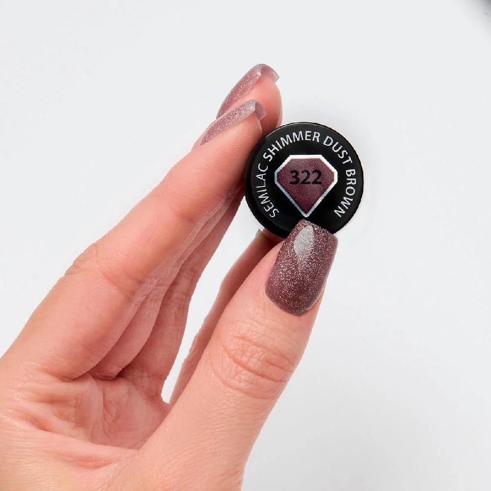 Semilac 322 Shimmer Dust Brown - Semilac Soak Off Gel / Hybrid Nail Polish UV Hybrid Color