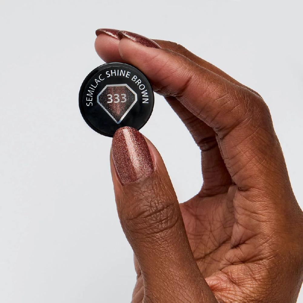 Semilac 333 Shine Brown - Semilac Soak Off Gel / Hybrid Nail Polish UV Hybrid Color