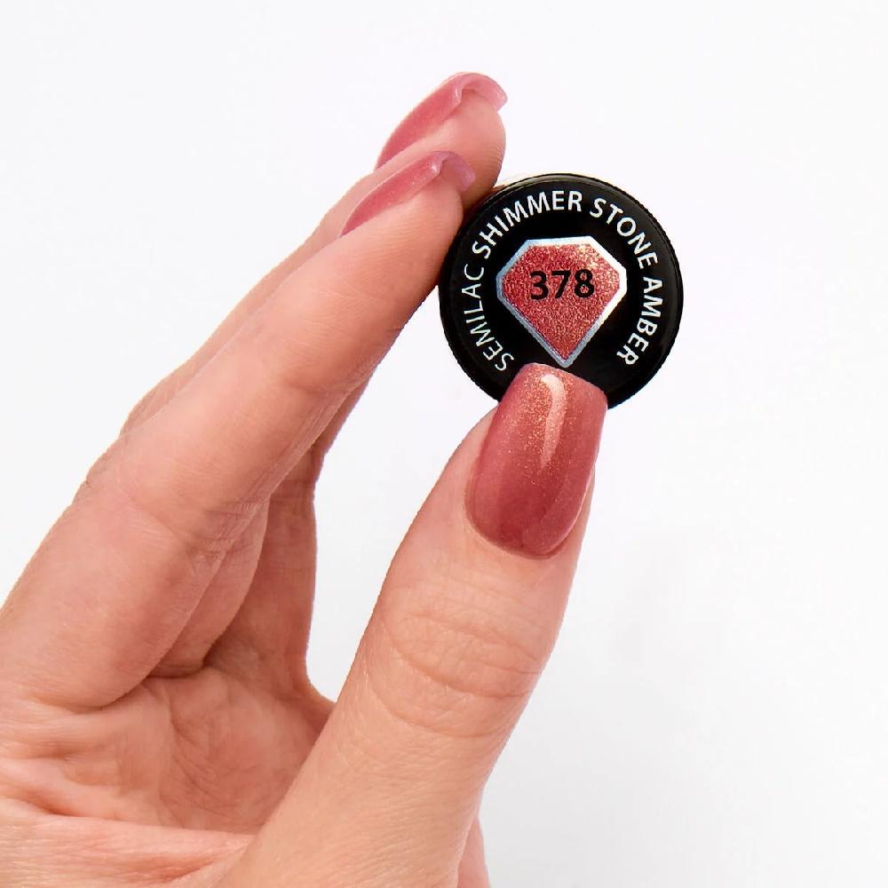 Semilac 378 Shimmer Stone Amber - Semilac Soak Off Gel / Hybrid Nail Polish UV Hybrid Color