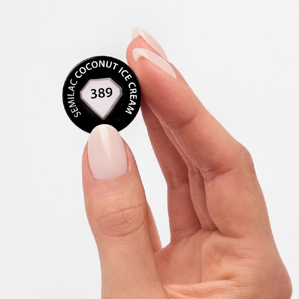 Semilac 389 COCONUT ICE CREAM - Semilac Soak Off Gel / Hybrid Nail Polish UV Hybrid Color